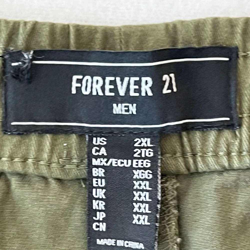 Forever 21 Men Olive Green Jogger Pants Size 2XL Elastic Waist w/Drawstring  NWT
